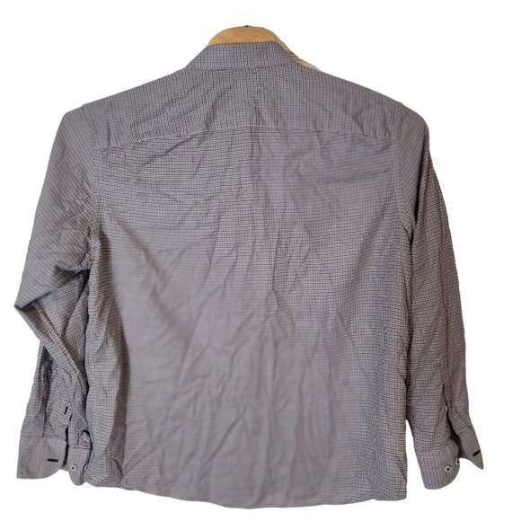 UNTUCKit Men's Button Up Dress Shirt Size XXL Gray Blue Plaid Long‎ Sleeve - Picture 3 of 5
